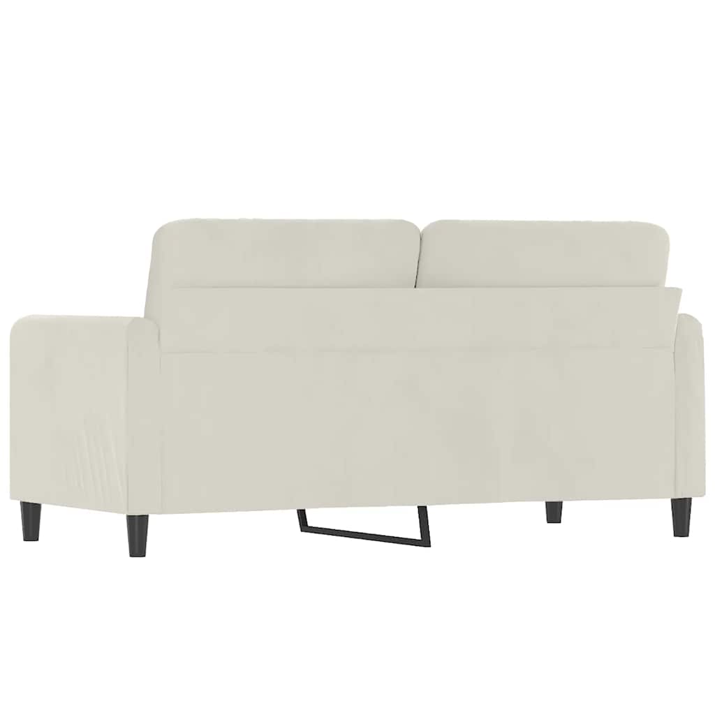 vidaXL Sofa 2-osobowa, kremowy, 140 cm, tapicerowana aksamitem