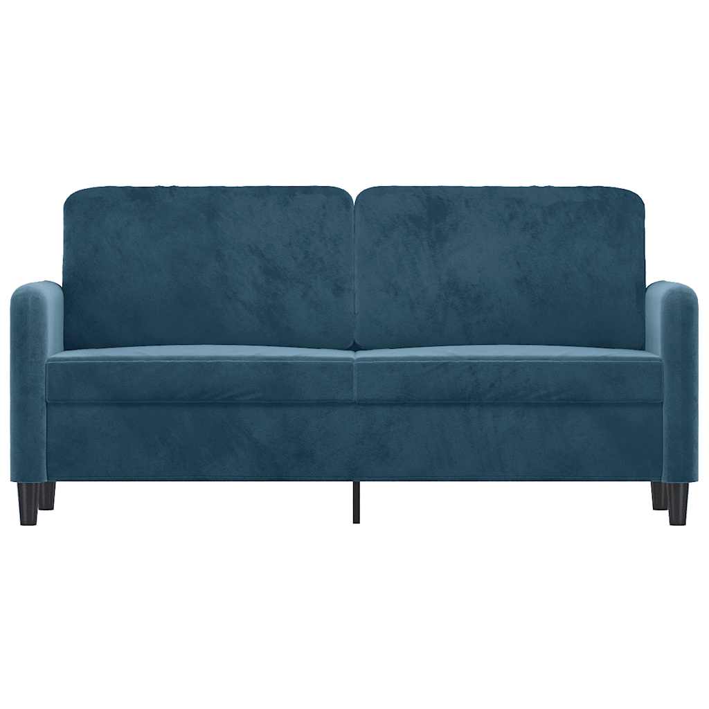 vidaXL Sofa 2-osobowa, niebieski, 140 cm, tapicerowana aksamitem