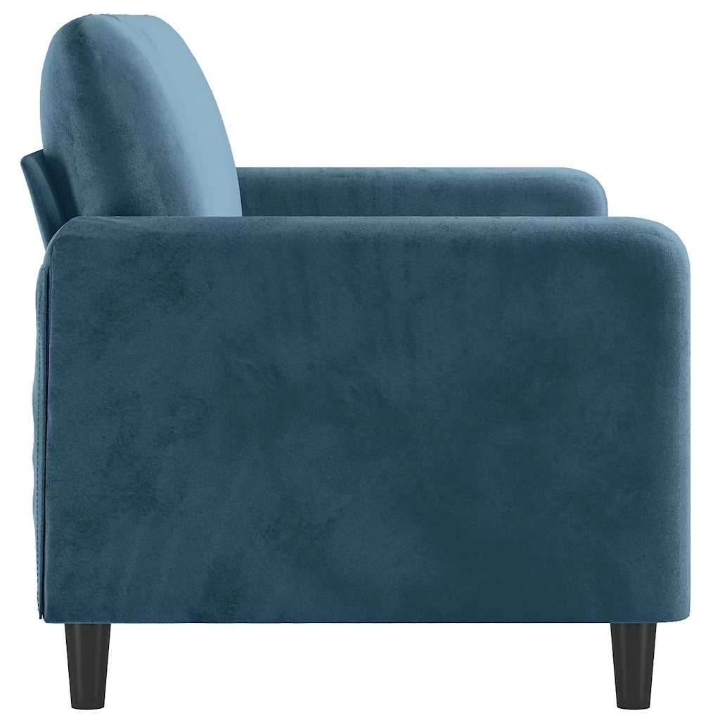 vidaXL Sofa 2-osobowa, niebieski, 140 cm, tapicerowana aksamitem