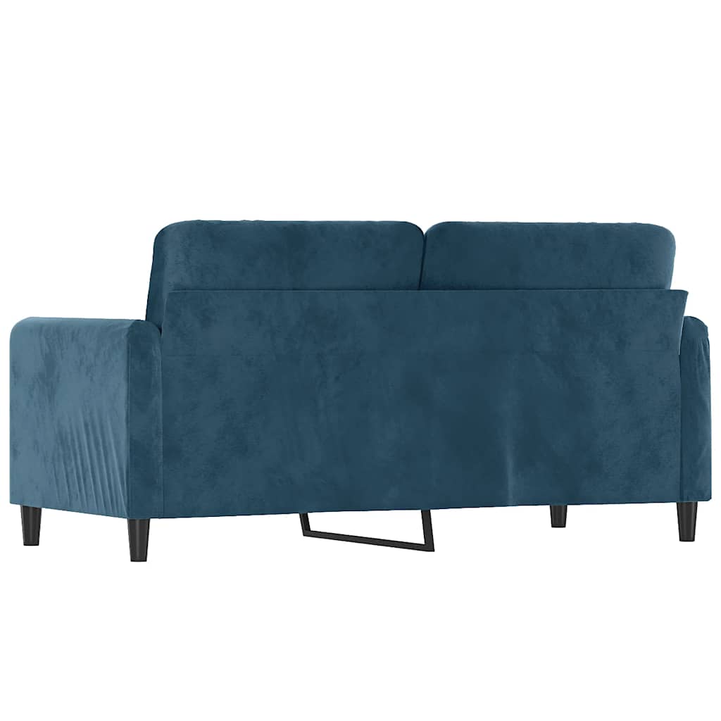 vidaXL Sofa 2-osobowa, niebieski, 140 cm, tapicerowana aksamitem