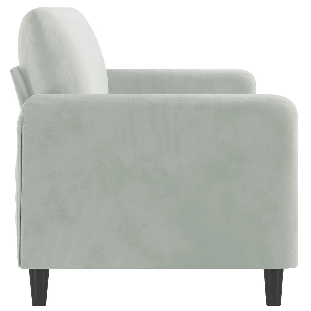 vidaXL Sofa 3-osobowa, jasnoszara, 180 cm, tapicerowana aksamitem