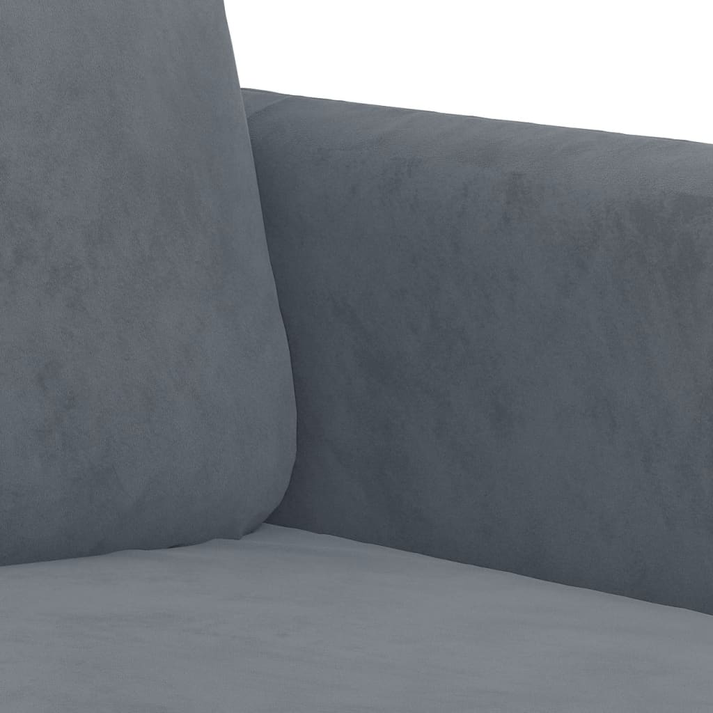 vidaXL Sofa 3-osobowa, ciemnoszara, 180 cm, obita aksamitem