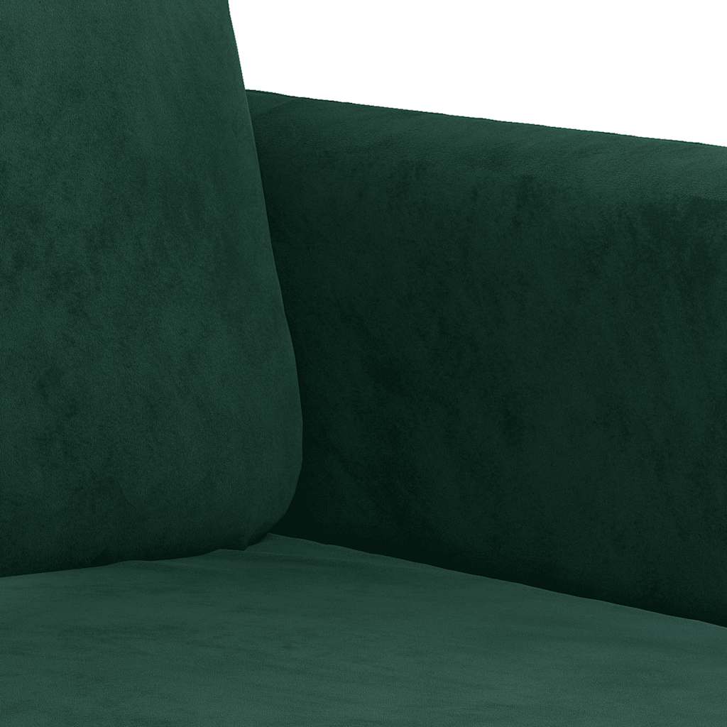 vidaXL Sofa 3-osobowa, ciemnozielony, 180 cm, obita aksamitem