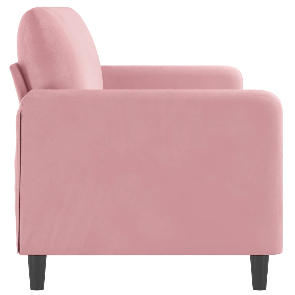 vidaXL Sofa 3-osobowa, różowa, 180 cm, obita aksamitem
