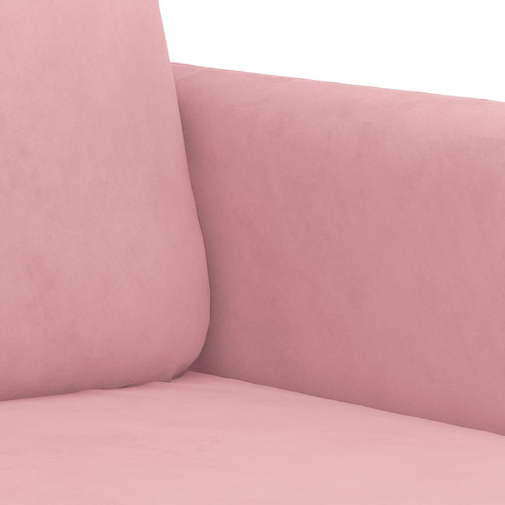 vidaXL Sofa 3-osobowa, różowa, 180 cm, obita aksamitem