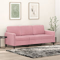 vidaXL Sofa 3-osobowa, różowa, 180 cm, obita aksamitem