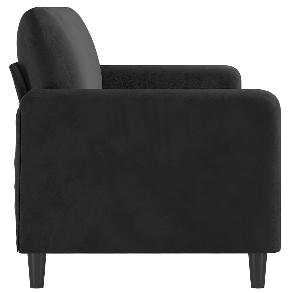 vidaXL Sofa 3-osobowa, czarny, 180 cm, tapicerowana aksamitem