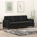 vidaXL Sofa 3-osobowa, czarny, 180 cm, tapicerowana aksamitem