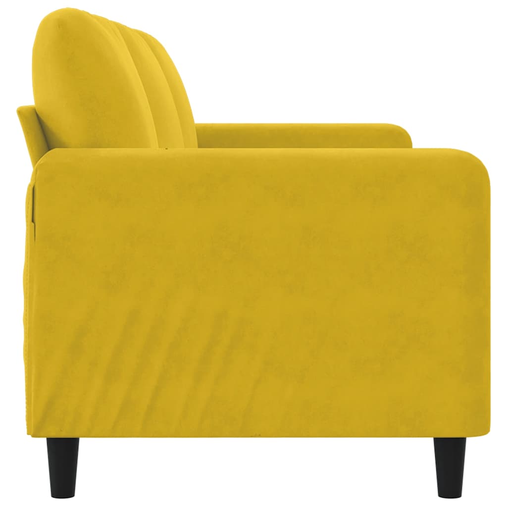 vidaXL Sofa 3-osobowa, żółty, 180 cm, tapicerowana aksamitem