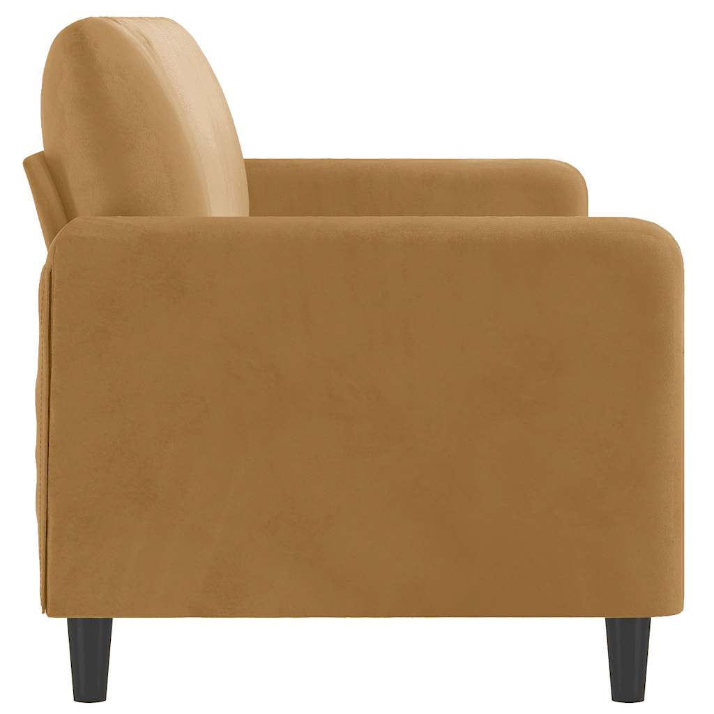 vidaXL Sofa 3-osobowa, brązowa, 180 cm, tapicerowana aksamitem