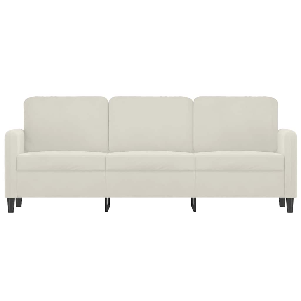 vidaXL Sofa 3-osobowa, kremowy, 180 cm, tapicerowana aksamitem