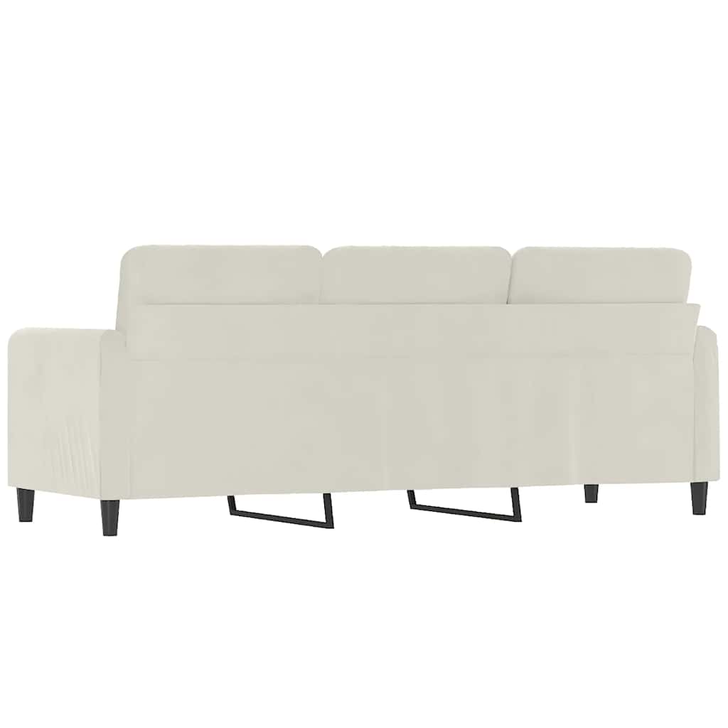 vidaXL Sofa 3-osobowa, kremowy, 180 cm, tapicerowana aksamitem