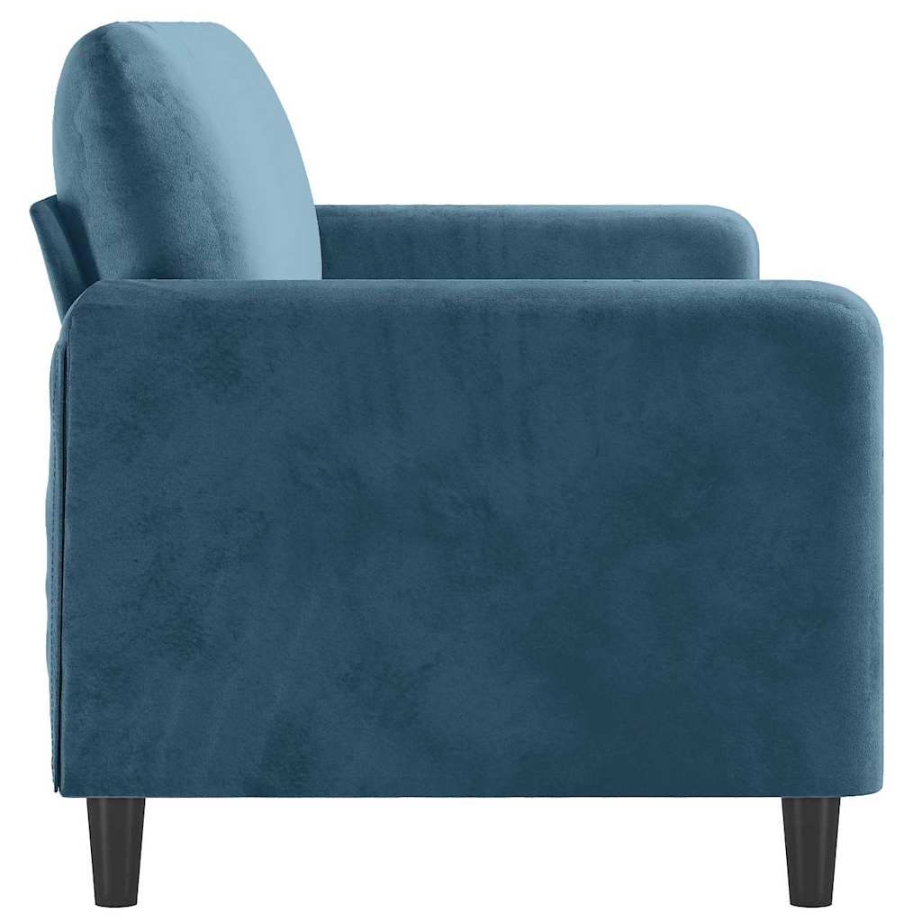 vidaXL Sofa 3-osobowa, niebieski, 180 cm, tapicerowana aksamitem