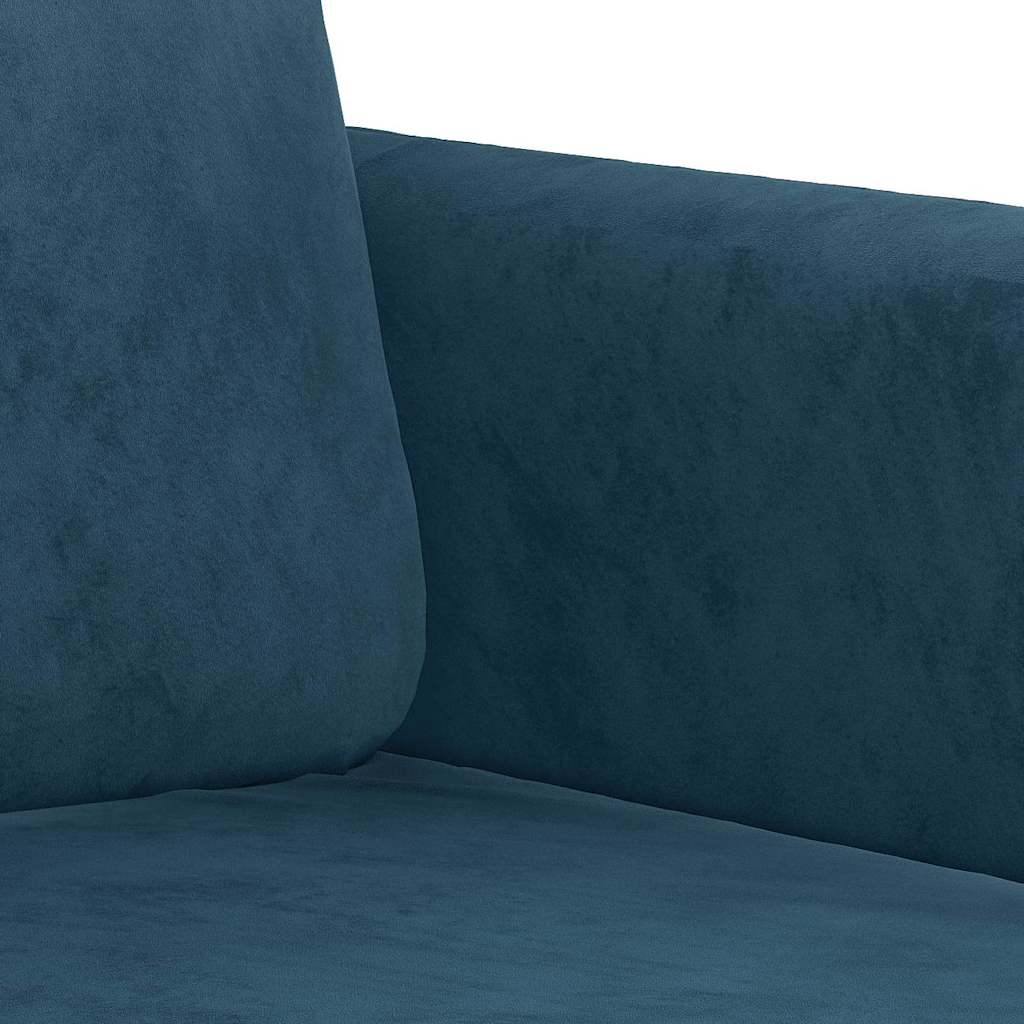 vidaXL Sofa 3-osobowa, niebieski, 180 cm, tapicerowana aksamitem