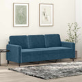 vidaXL Sofa 3-osobowa, niebieski, 180 cm, tapicerowana aksamitem