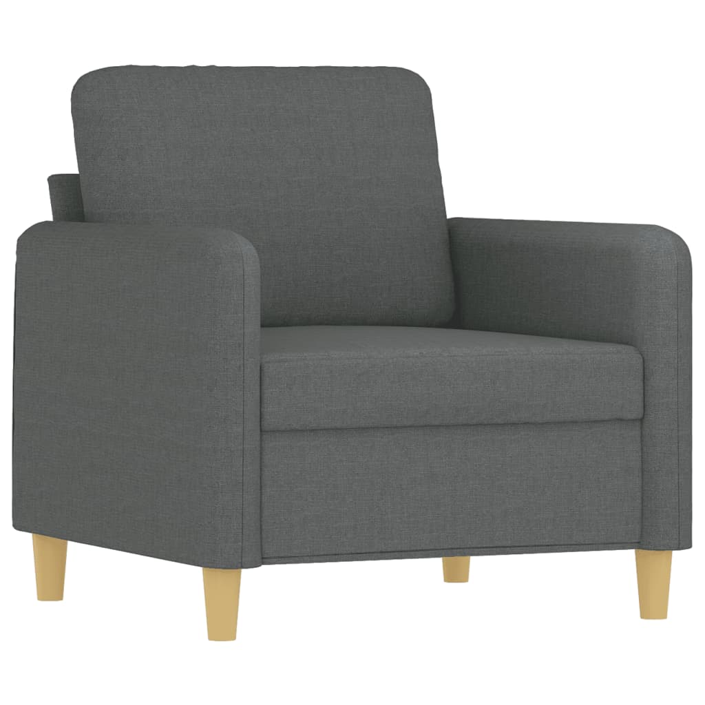 vidaXL Fotel, ciemnoszary, 60 cm, obity tkaniną