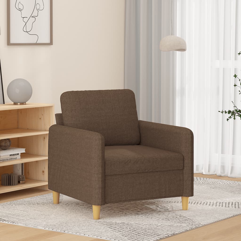 vidaXL Fotel, brązowy, 60 cm, obity tkaniną