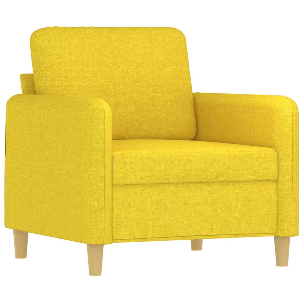 vidaXL Fotel, jasnożółty, 60 cm, obity tkaniną