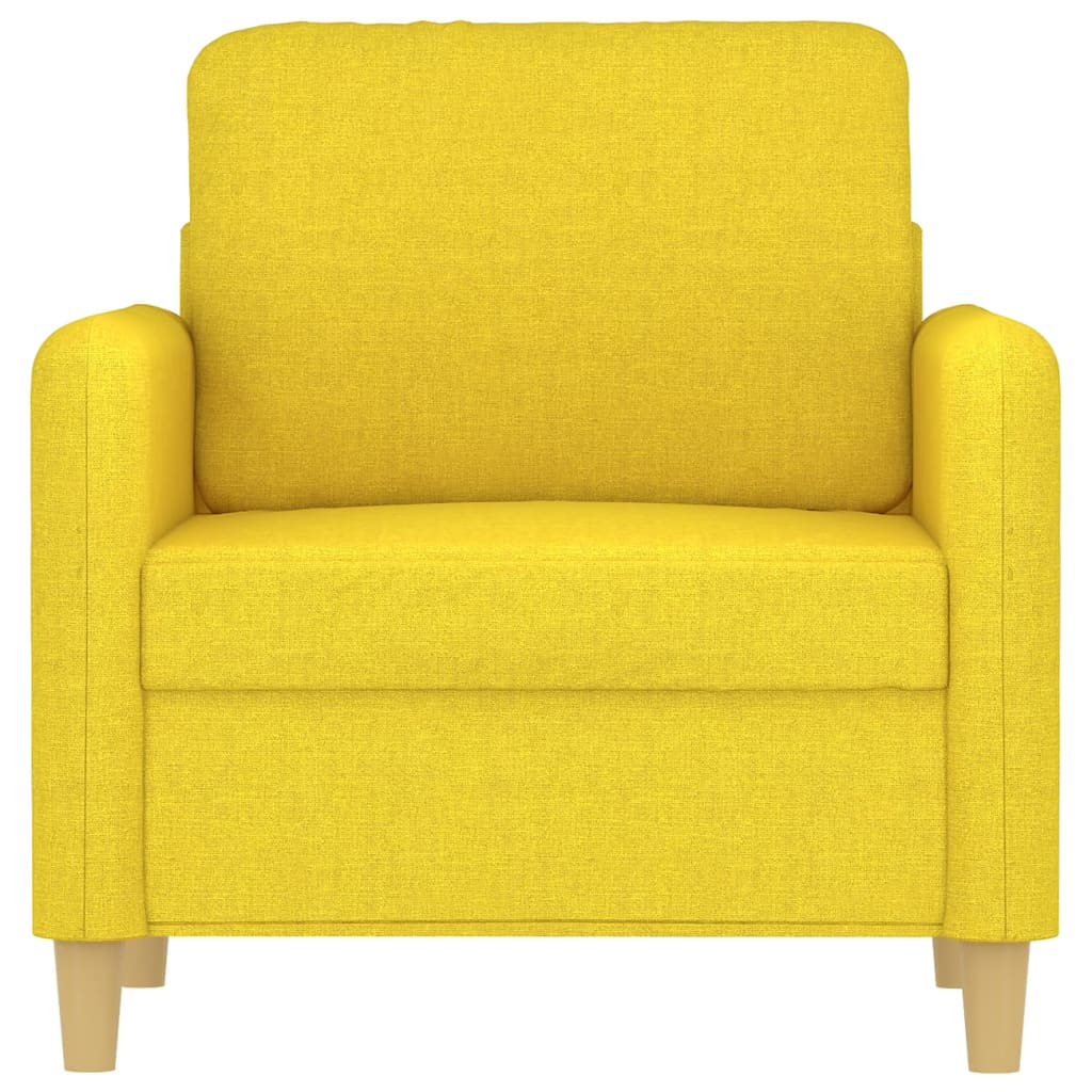 vidaXL Fotel, jasnożółty, 60 cm, obity tkaniną