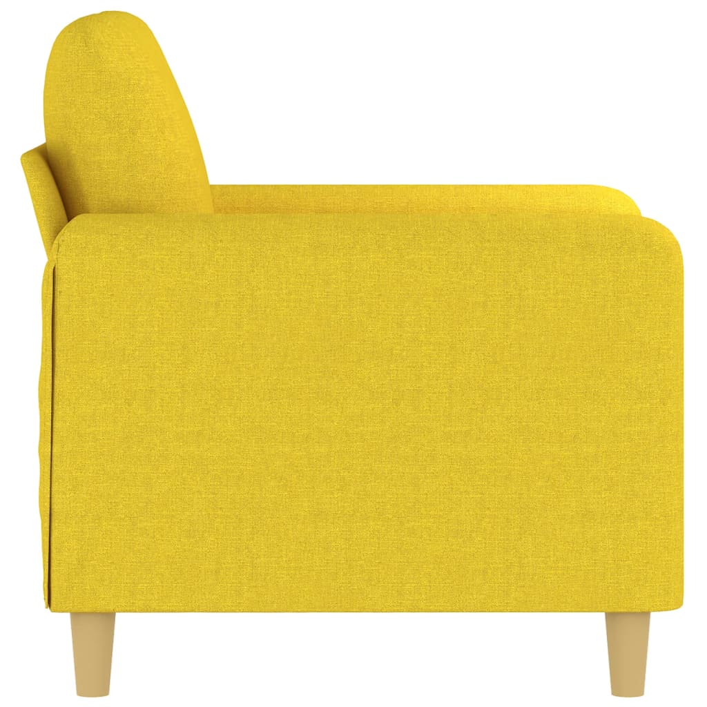 vidaXL Fotel, jasnożółty, 60 cm, obity tkaniną
