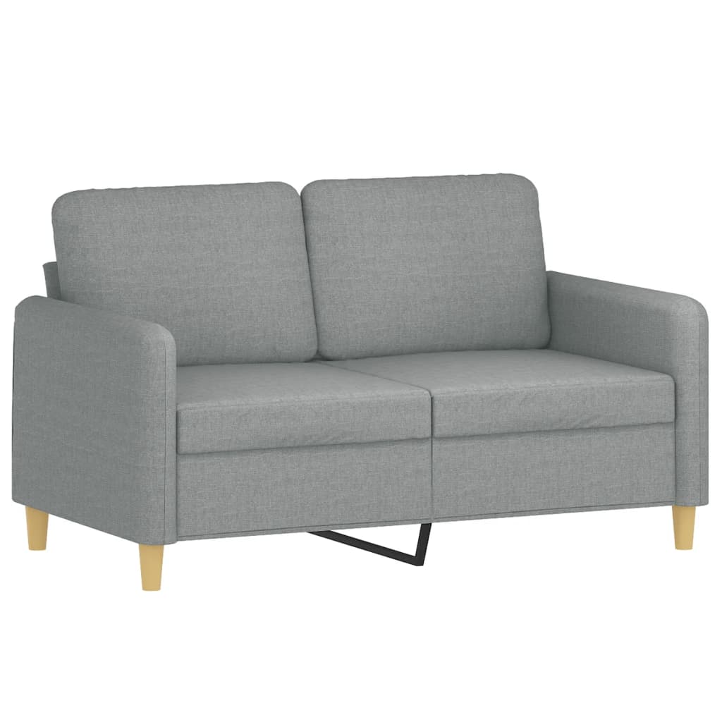 vidaXL Sofa 2-osobowa, jasnoszara, 120 cm, tapicerowana tkaniną