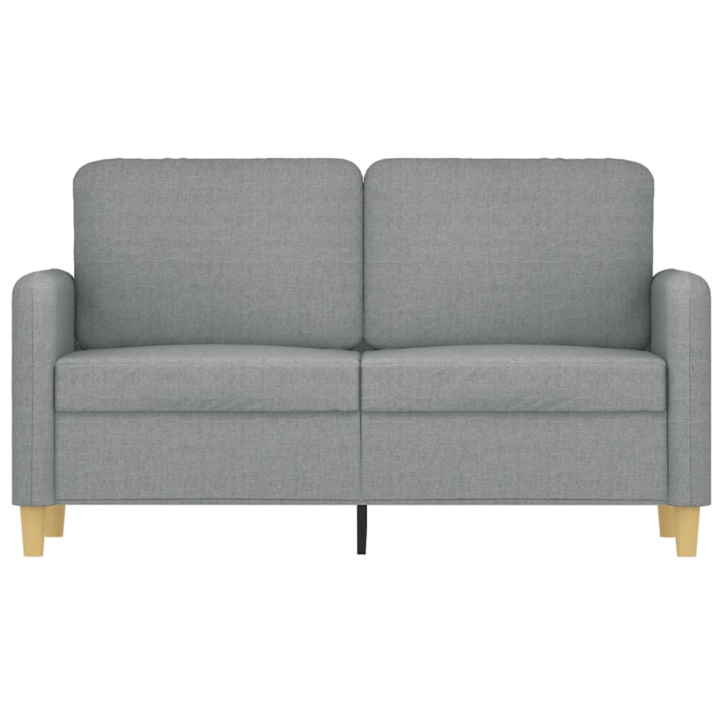 vidaXL Sofa 2-osobowa, jasnoszara, 120 cm, tapicerowana tkaniną