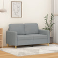 vidaXL Sofa 2-osobowa, jasnoszara, 120 cm, tapicerowana tkaniną