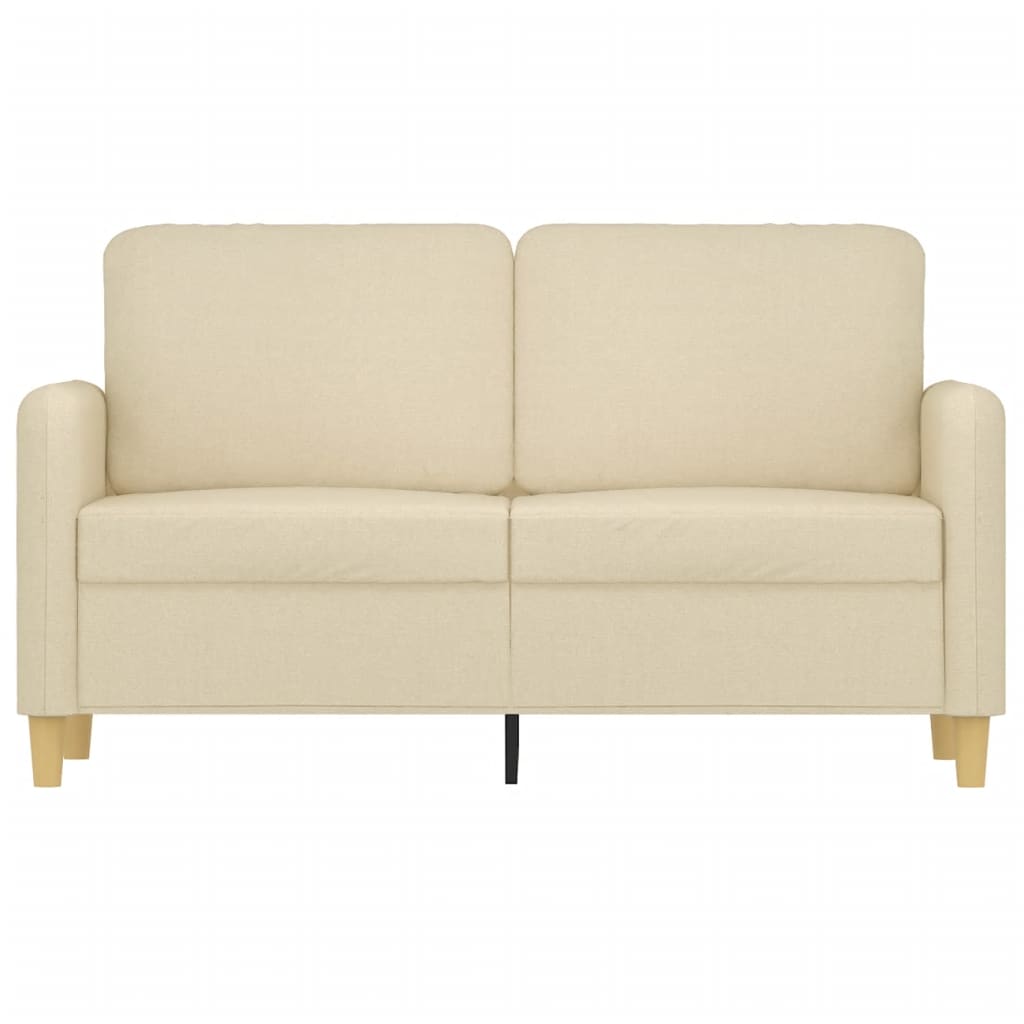 vidaXL 2-osobowa sofa, kremowa, 120 cm, tapicerowana tkaniną