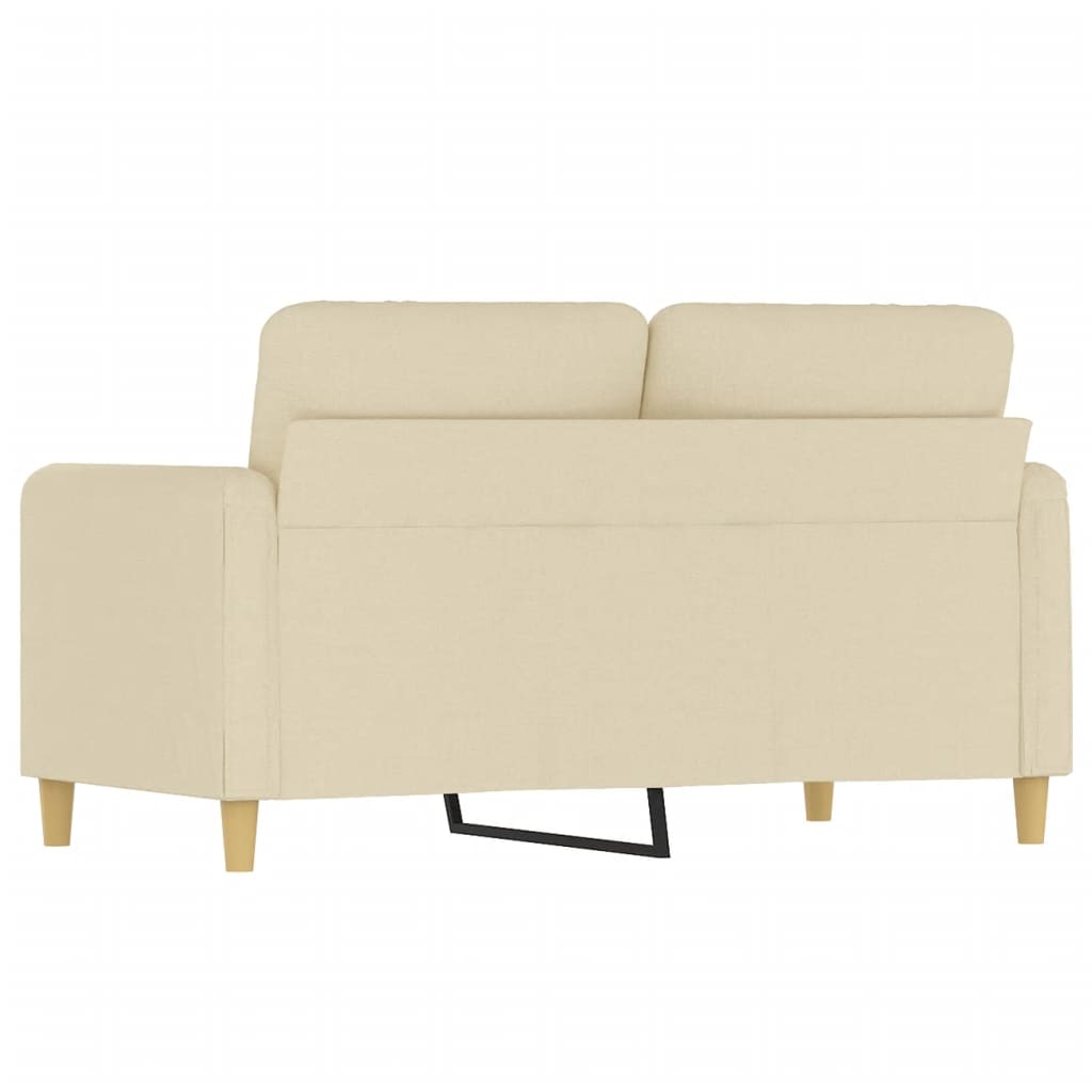 vidaXL 2-osobowa sofa, kremowa, 120 cm, tapicerowana tkaniną