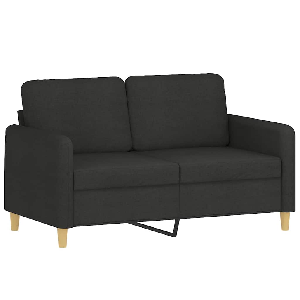 vidaXL Sofa 2-osobowa, czarna, 120 cm, tapicerowana tkaniną