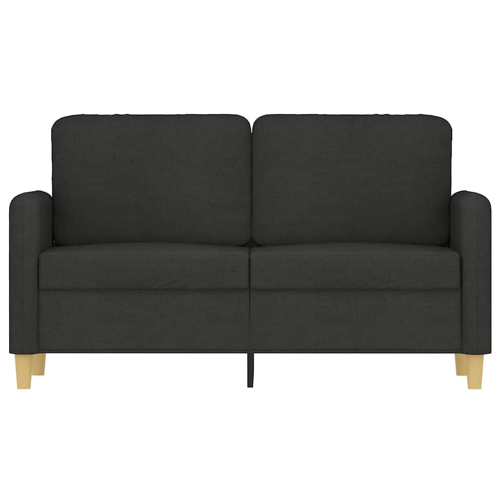 vidaXL Sofa 2-osobowa, czarna, 120 cm, tapicerowana tkaniną