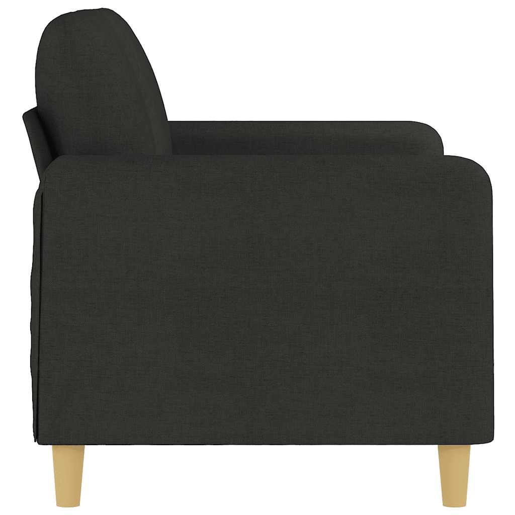 vidaXL Sofa 2-osobowa, czarna, 120 cm, tapicerowana tkaniną
