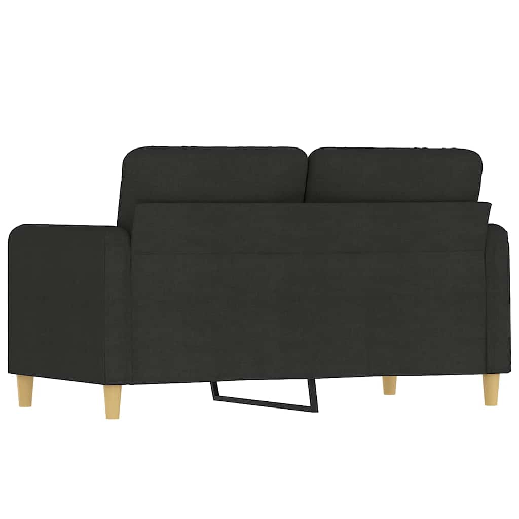 vidaXL Sofa 2-osobowa, czarna, 120 cm, tapicerowana tkaniną
