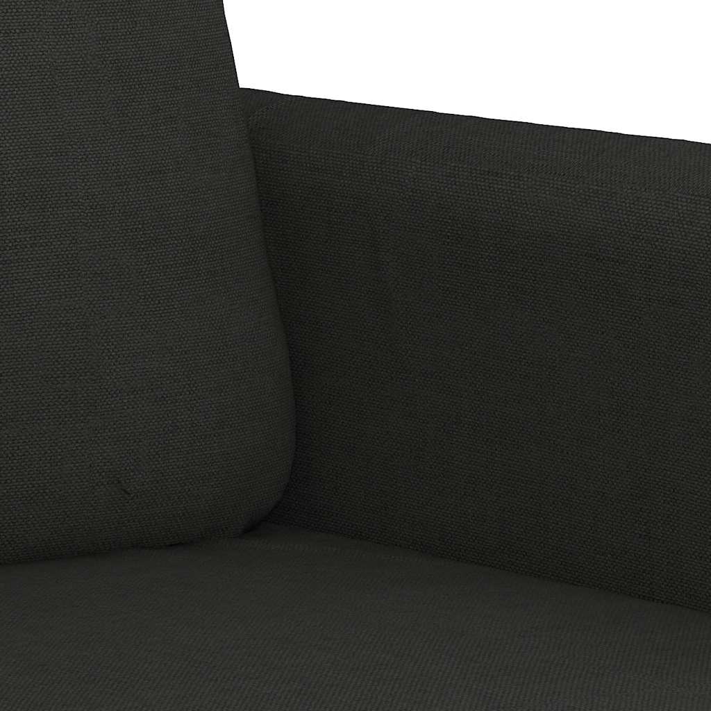 vidaXL Sofa 2-osobowa, czarna, 120 cm, tapicerowana tkaniną