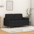 vidaXL Sofa 2-osobowa, czarna, 120 cm, tapicerowana tkaniną