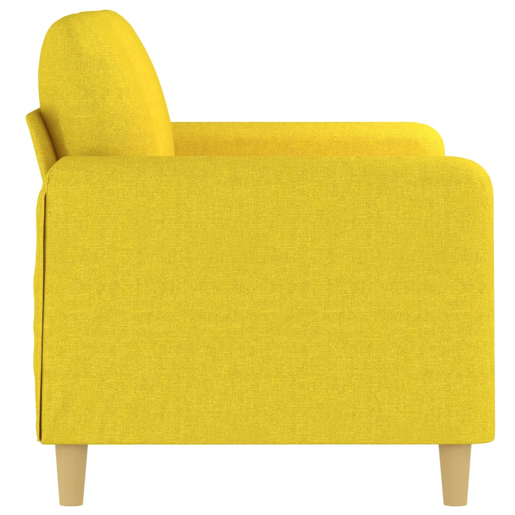 vidaXL Sofa 2-osobowa, jasnożółta, 120 cm, tapicerowana tkaniną