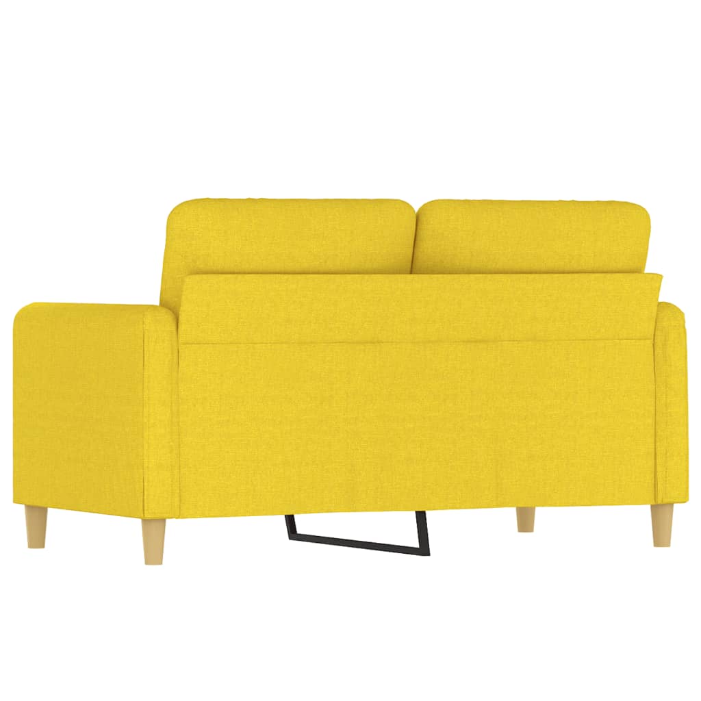 vidaXL Sofa 2-osobowa, jasnożółta, 120 cm, tapicerowana tkaniną