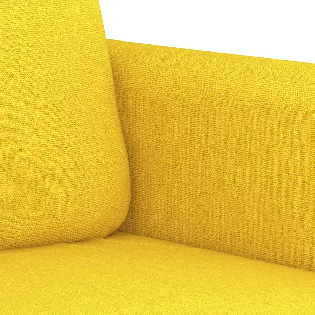 vidaXL Sofa 2-osobowa, jasnożółta, 120 cm, tapicerowana tkaniną