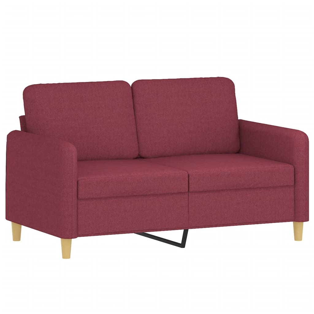 vidaXL Sofa 2-osobowa, winna czerwień, 120 cm, tapicerowana tkaniną