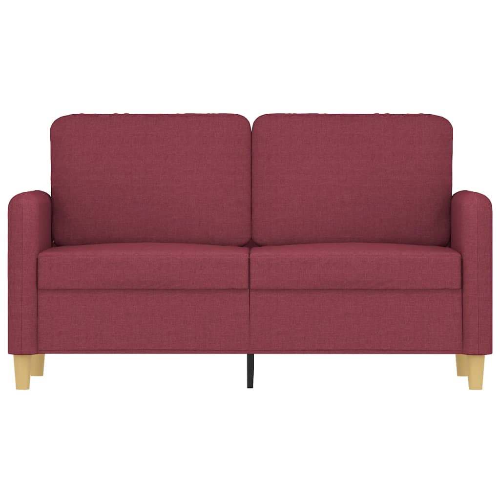 vidaXL Sofa 2-osobowa, winna czerwień, 120 cm, tapicerowana tkaniną