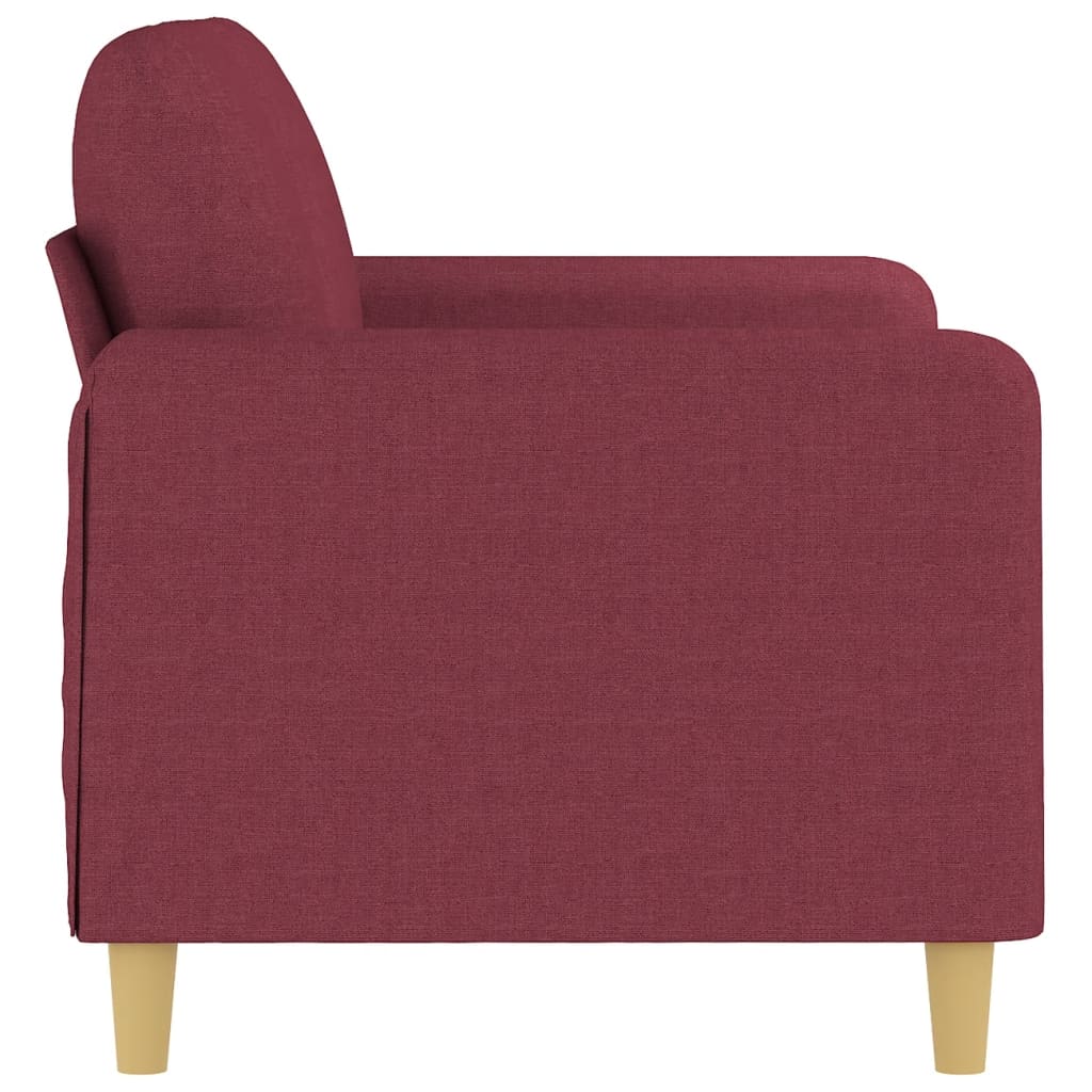 vidaXL Sofa 2-osobowa, winna czerwień, 120 cm, tapicerowana tkaniną