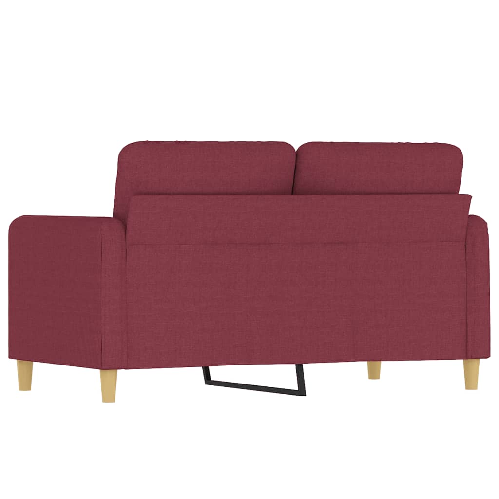 vidaXL Sofa 2-osobowa, winna czerwień, 120 cm, tapicerowana tkaniną