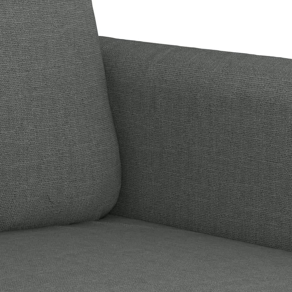 vidaXL Sofa 2-osobowa, ciemnoszara, 140 cm, tapicerowana tkaniną