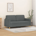vidaXL Sofa 2-osobowa, ciemnoszara, 140 cm, tapicerowana tkaniną
