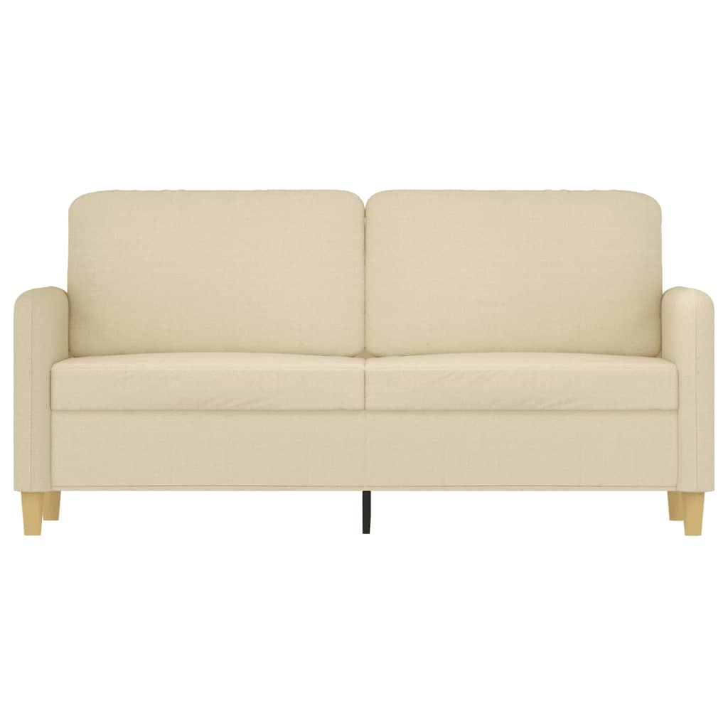 vidaXL 2-osobowa sofa, kremowa, 140 cm, tapicerowana tkaniną