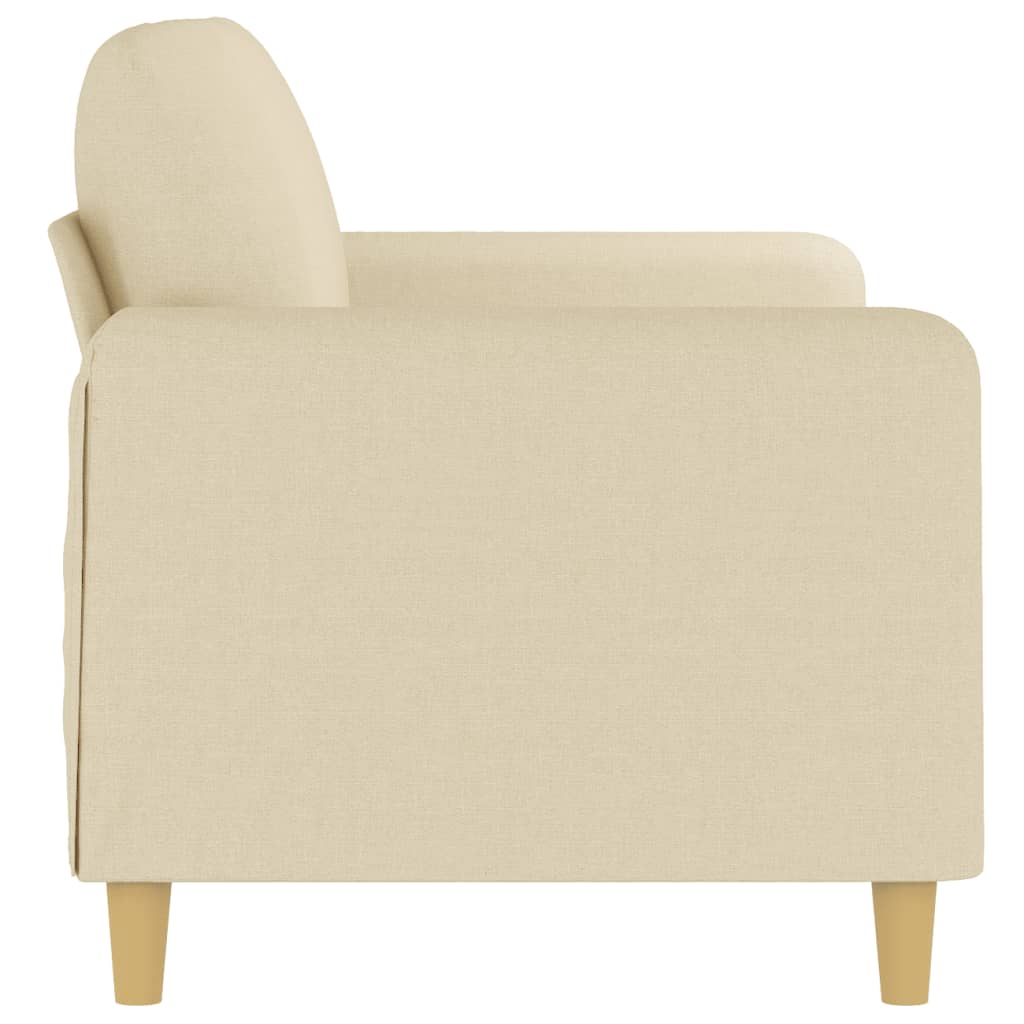 vidaXL 2-osobowa sofa, kremowa, 140 cm, tapicerowana tkaniną