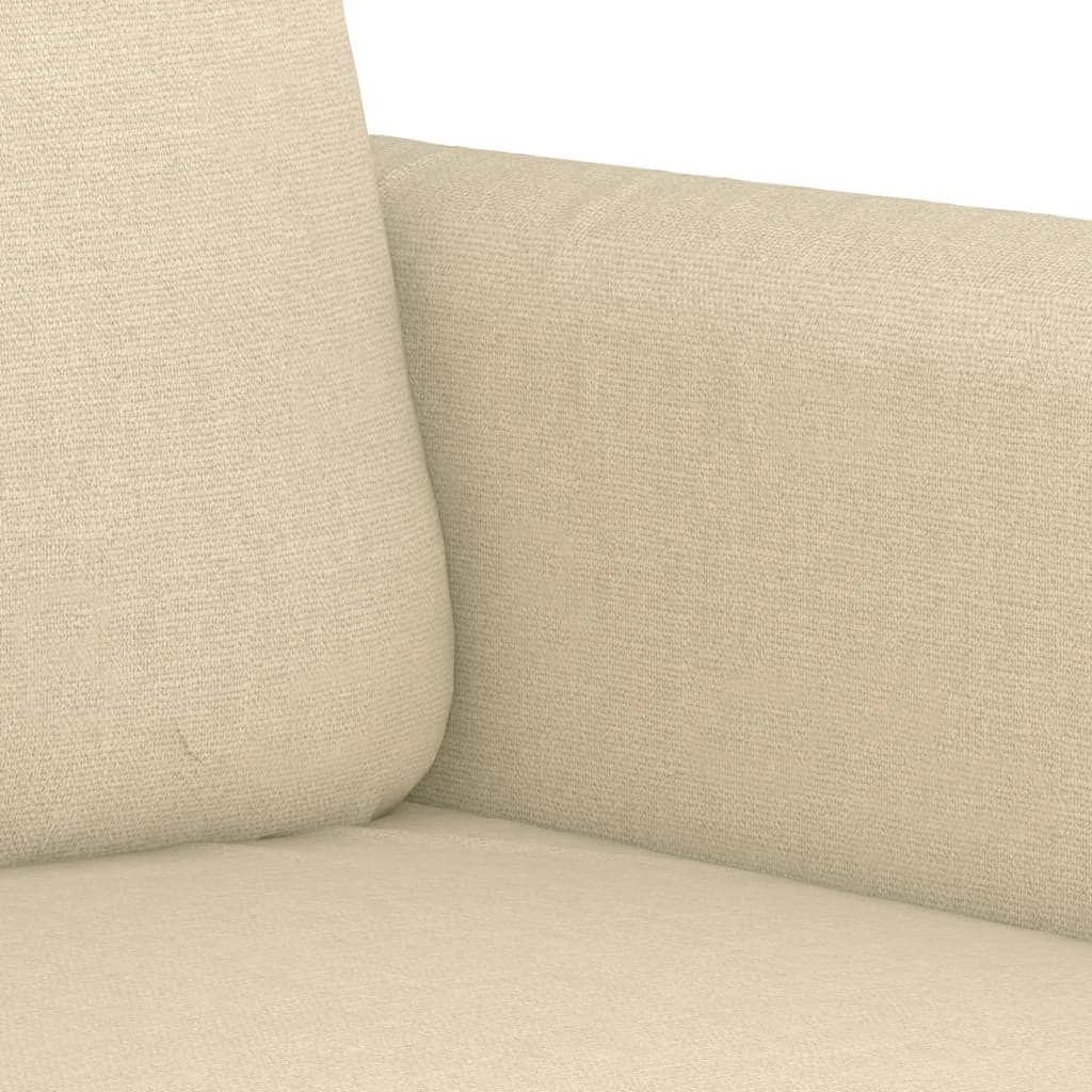 vidaXL 2-osobowa sofa, kremowa, 140 cm, tapicerowana tkaniną