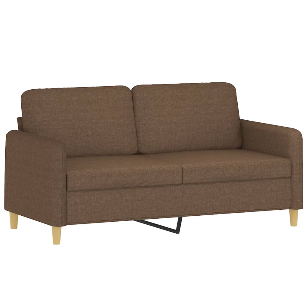 vidaXL Sofa 2-osobowa, brązowa, 140 cm, tapicerowana tkaniną