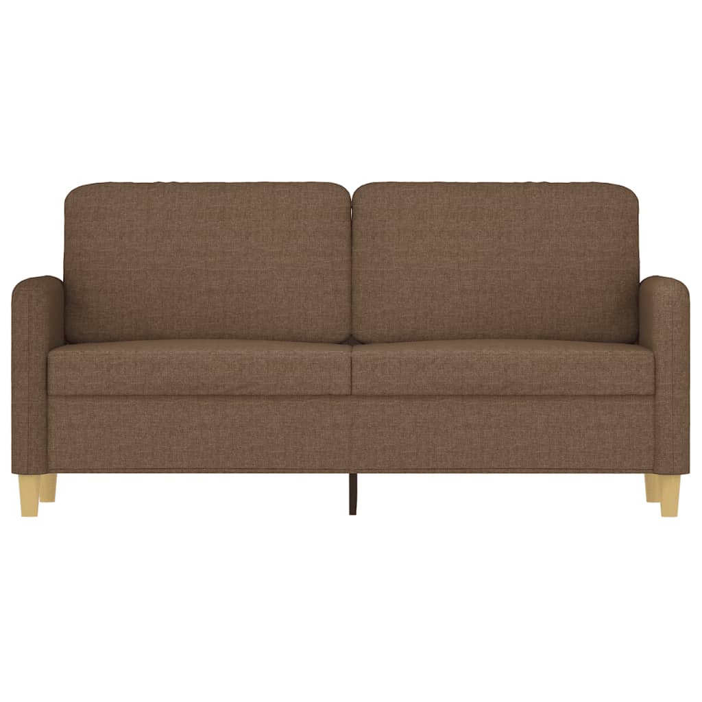 vidaXL Sofa 2-osobowa, brązowa, 140 cm, tapicerowana tkaniną