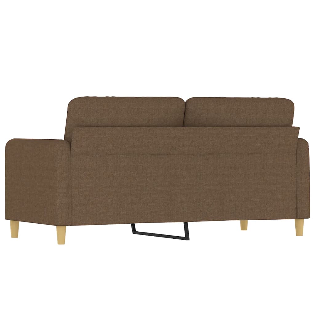 vidaXL Sofa 2-osobowa, brązowa, 140 cm, tapicerowana tkaniną